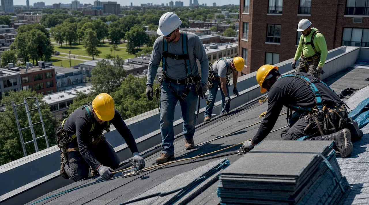Occupied Building Reroofing in Coeur d'Alene, ID